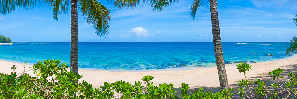 Paradise Island,Kauai Island, Hawaii,Paradise,panoramic, blue, green, landscape, horizontal