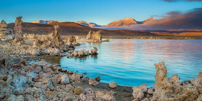 Sunrise at Mono Lake is like awaking on another planet.   Tufa encrusted landscapes fill your scene with odd structures that...