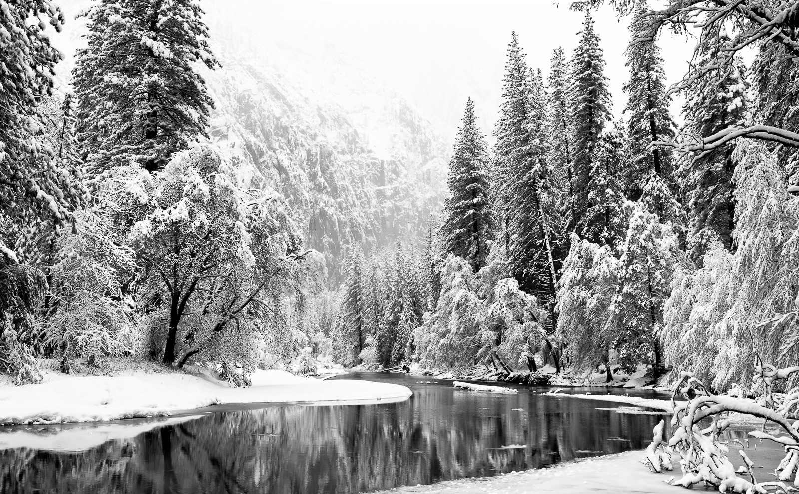 Something about black and white snow scenes that I just love. When Yosemite gets snow you just feel like a kid again and soak...