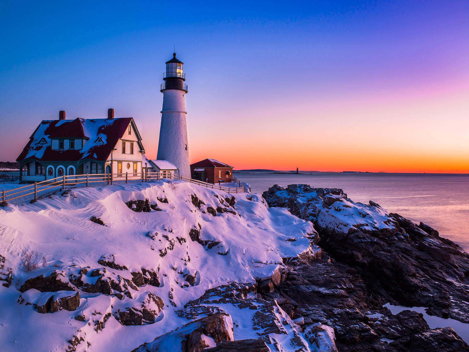 An especially cold Maine winter morning. When your breath fights to stay in you. Time to let the sun try to warm things up.