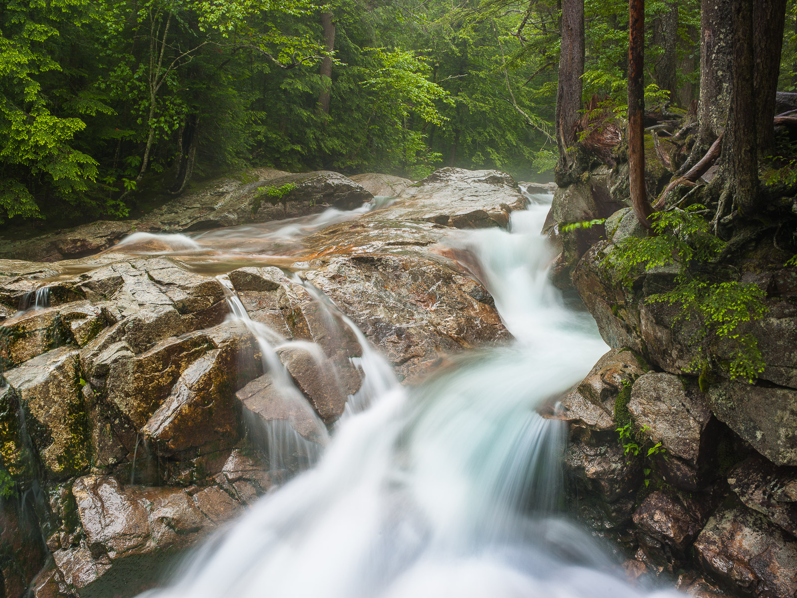 An extra wet Spring kept the White Mountains in New Hampshire flowing right into the summer.  What a place to be.