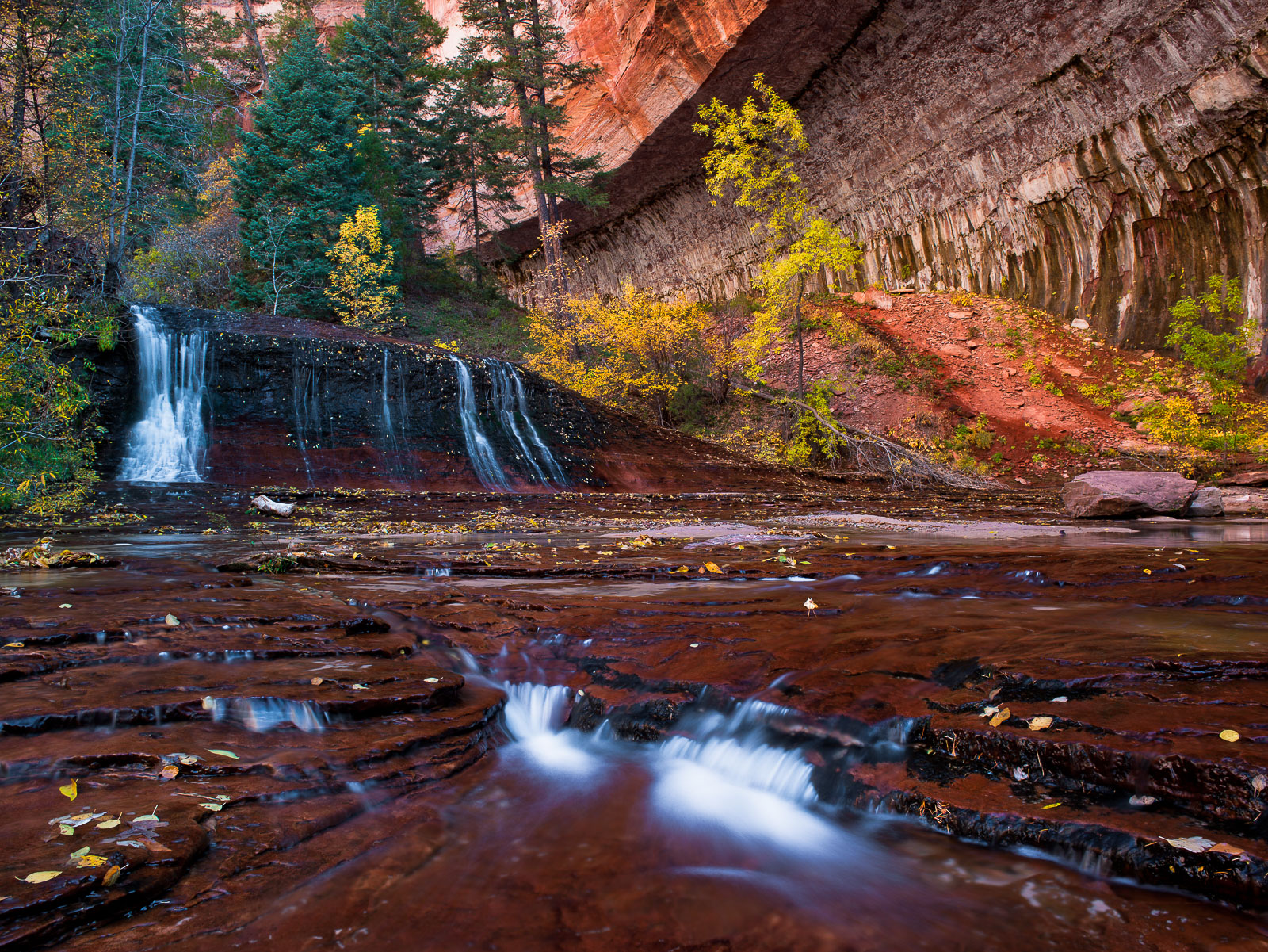 Canyon waters run slow during the autumn season but a reminder of their enormous power cannot be avoided as you walk along the...